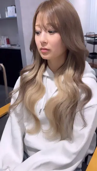 ミディアム プルエクステ/透明感 カラー✨KAZUKIのヘアスタイル