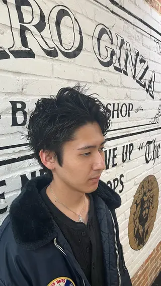 ショート パーマ メンズ 佐藤 笑夢のヘアスタイル