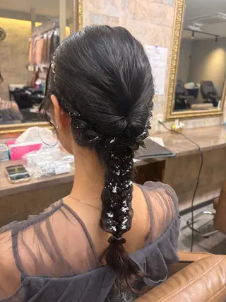 セミロング ヘアアレンジ 前田 みのりのヘアスタイル
