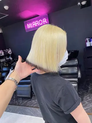 ミディアム カラー パーマ ヘアアレンジ メンズ キッズ ネイル マツエク・マツパ アイブロウ 🎀ハイトーンNo .1🩵NaGiSaのヘアスタイル