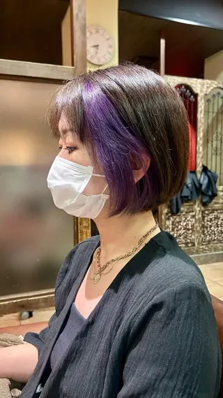 カラー ﾌｳｶ ｶｯﾄ＆ﾊﾟｰﾏ募集のヘアスタイル
