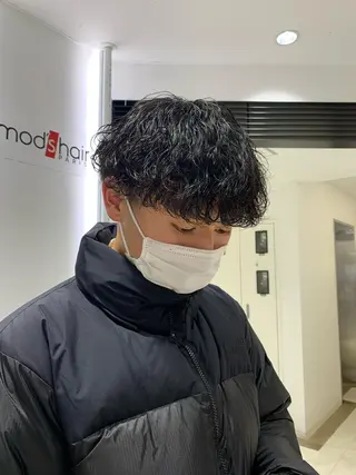 ショート パーマ メンズ メンズカット・ パーマ🎈はなさかのヘアスタイル