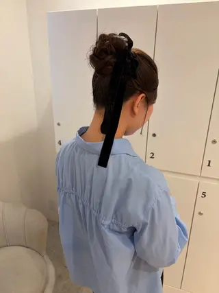 ロング ヘアアレンジ アレンジ/レイヤー 赤み消し/はるかのヘアスタイル