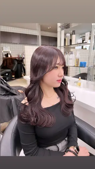 ロング カラー パーマ ヘアアレンジ メンズ 上品＆韓国風 🥀海心🥀のヘアスタイル
