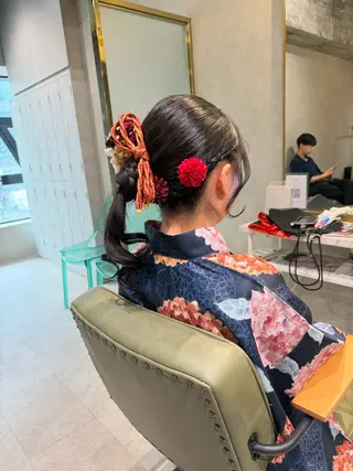 セミロング ヘアアレンジ カラー/クロスパーマ /髪質改善/AiNAのヘアスタイル