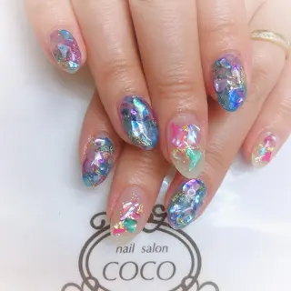 セミロング カラー パーマ ヘアアレンジ メンズ キッズ ネイル マツエク・マツパ nail Berunaのネイルデザイン