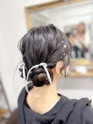 ミディアム ヘアアレンジ ⭐︎moe 【ヘアセット🧸】のヘアスタイル
