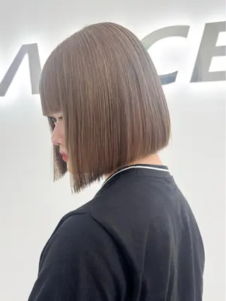 ショート カラー ヘアアレンジ 縮毛矯正🤍 盛れるボブ/ひかりのヘアスタイル