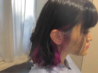 ミディアム カラー パル__レイヤー/パ ーマ/デザインカラーのヘアスタイル