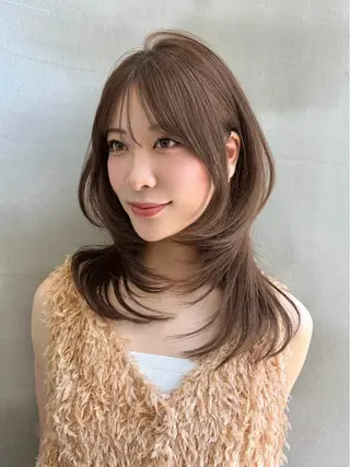 セミロング 大宮🤍縮毛矯正 レイヤー🪽なるのヘアスタイル