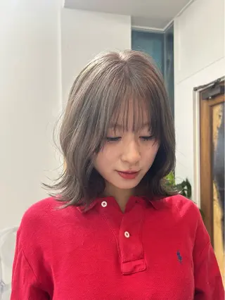 ミディアム カラー 金澤 希空のヘアスタイル