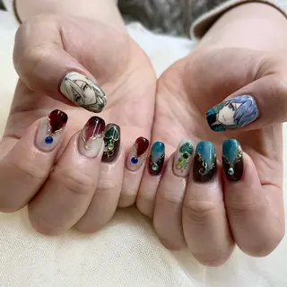 セミロング 池袋痛ネイル Nok. 渡辺のネイルデザイン