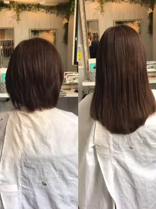 ロング カラー ヘアアレンジ 大阪レミーエクステ チビ編み込みのヘアスタイル