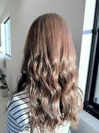 ミディアム カラー 髪質改善ストレート 中林優太のヘアスタイル