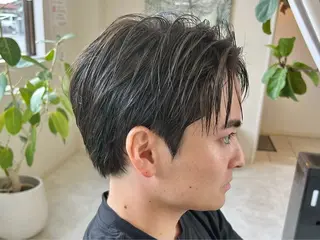 ショート センターパート 韓国ヘア・綾也のヘアスタイル