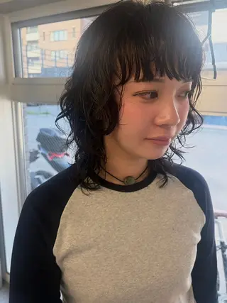 ミディアム パーマ cana 札幌レイヤースタイルのヘアスタイル