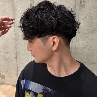 パーマ メンズ 瑠己杏 :ボブ/ ハイトーンのヘアスタイル