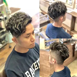 ショート カラー パーマ ヘアアレンジ メンズ ✨最強美容師✨ 💙にっしー西村💙のヘアスタイル