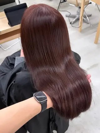 ロング カラー ヘアアレンジ 透け感ベージュ🤎 韓国ヘアtakutoのヘアスタイル