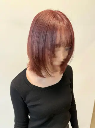 ミディアム カラー 透明感カラー レイヤー亀井唯登のヘアスタイル