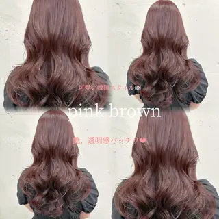 カラー セミロング 韓国ヘア♡🇰🇷 暖色♡透明感カラー✨のヘアスタイル