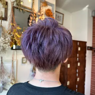 ショート カラー メンズ 💜推しインナー カラー/菊池柊真💜のヘアスタイル