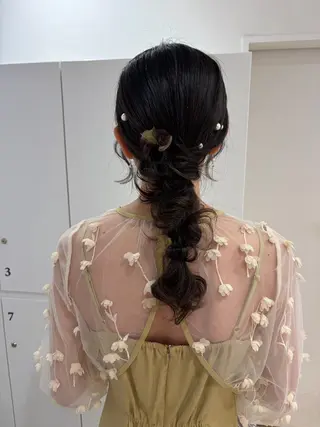 セミロング ヘアアレンジ ヘアセット/レイヤー オリーブ/はるかのヘアスタイル