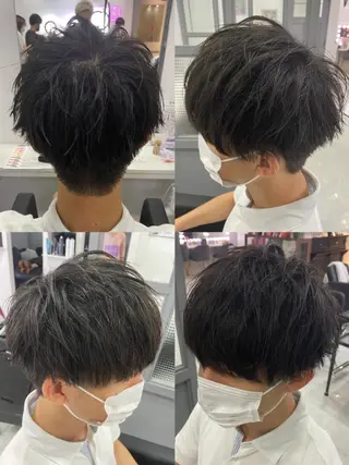 ショート カラー パーマ ヘアアレンジ メンズ 🔥メンズパーマ 特化 渡辺一翔のヘアスタイル