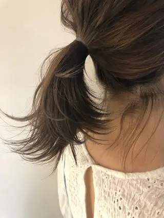 セミロング カラー ヘアアレンジ 韓国hair ·͜· watanabeのヘアスタイル