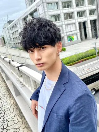 ミディアム カラー ヘアアレンジ 【公式】メンズ専門 🔥BLUCK渋谷店のヘアスタイル
