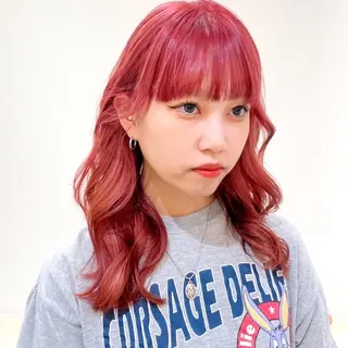 セミロング カラー たなか こころ🎀のヘアスタイル