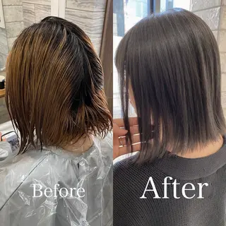 ミディアム カラー ヘアアレンジ ネイル マツエク・マツパ ハイライト、レイヤー カット/西梅田/中西のヘアスタイル