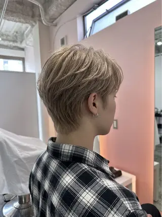 ショート カラー メンズ 浅草駅徒歩8分/メ ンズ特化/久保 歩夢のヘアスタイル