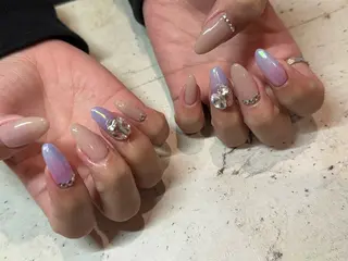 ネイル 韓国/ワンホン/長さ 出しつけ放題🎀のネイルデザイン