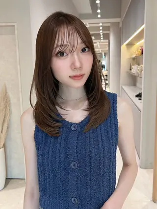 ミディアム カラー レイヤー/髪質改善 Lond ambreのヘアスタイル