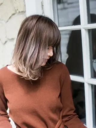 カラー パーマ ミディアム VALLET博多駅 髪質改善&縮毛矯正のヘアスタイル