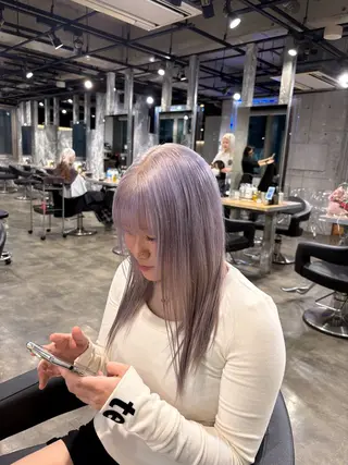 ミディアム カラー ハイトーン 横浜💞ミオのヘアスタイル
