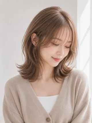 ミディアム カラー 西野 美桜のヘアスタイル