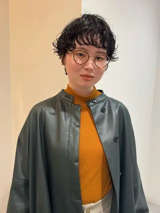 ショート パーマ もりしま あやかのヘアスタイル