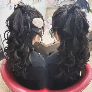 ロング ヘアアレンジ ⟡.·Fuka/ ヘアメ🎀暖色カラーのヘアスタイル