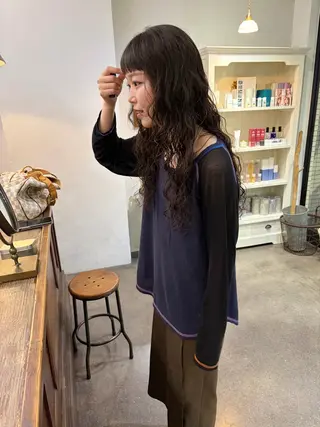 ロング パーマ 千葉 郁也のヘアスタイル