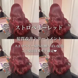 ロング カラー ラベンダー💜 グレージュ🩶のヘアスタイル