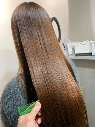 ロング パーマ ブリーチでもできる 縮毛矯正相原慎🌈のヘアスタイル