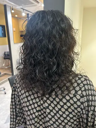 セミロング パーマ hubhair レイヤー/透明感のヘアスタイル