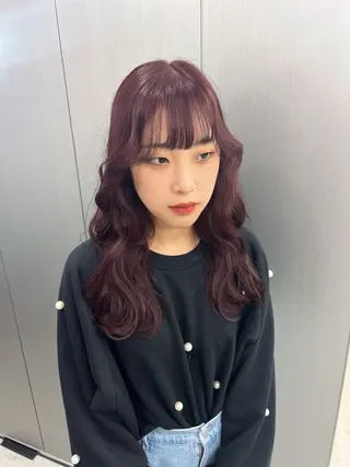ロング カラー 暗髪🩶ラベンダー/ ブルー/ユウナ🤍のヘアスタイル