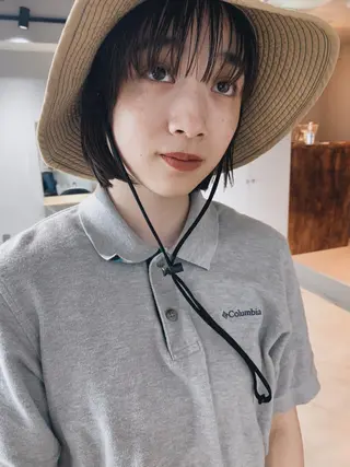 ショート カラー ボブパーマコテ巻き風 パーマNo1深江秀平のヘアスタイル