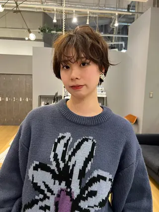ショート ボブ/パーマ 村中　仁人のヘアスタイル