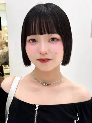 ショート カラー ヘアアレンジ 縮毛矯正🤍 盛れるボブ/ひかりのヘアスタイル