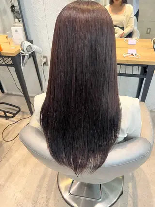 ロング パーマ センターパート/カラ ーメッシュ📍ユリのヘアスタイル