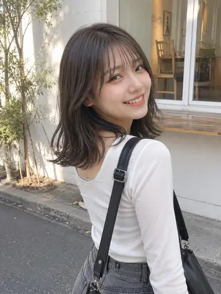 ミディアム カラー loty すずなのヘアスタイル